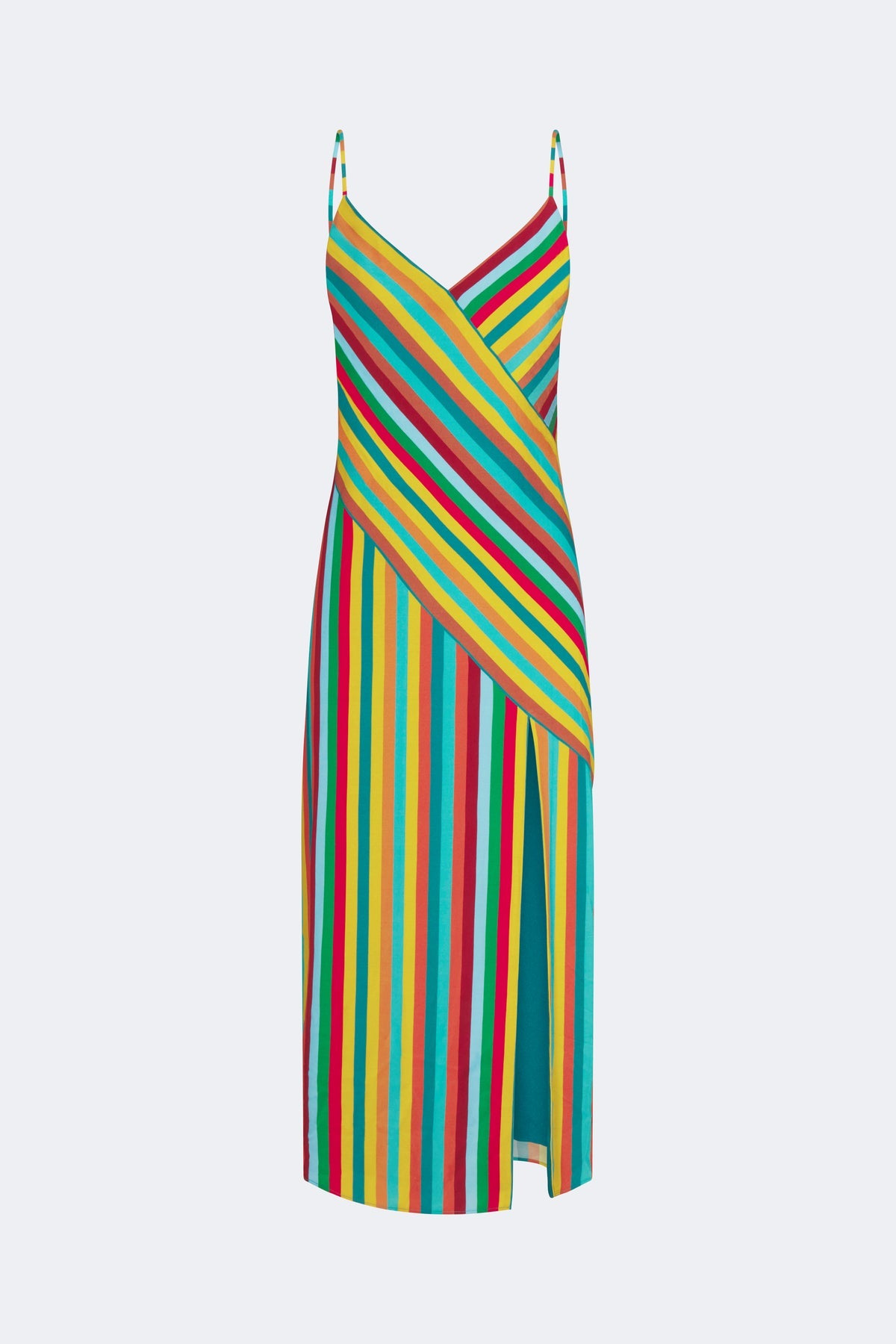 Maude Crepe Dress - Vibrant Multi Stripe
