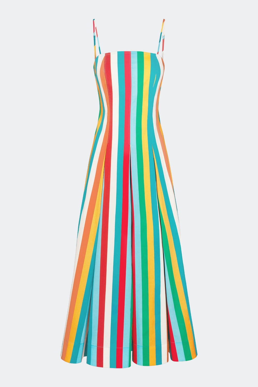 Astrid Poplin Dress - Vibrant Multi Stripe