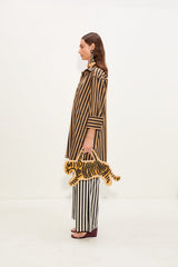 Kena Poplin Dress - Black/Tan Stripe