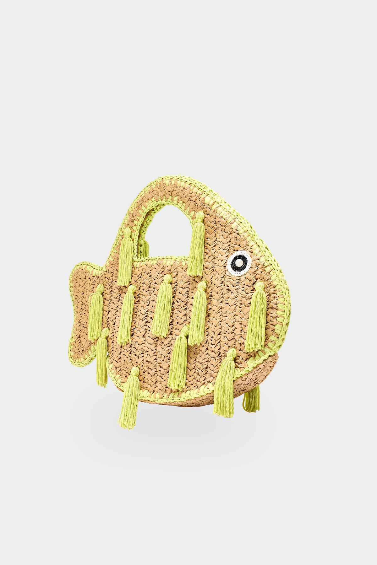 Tassel Fish Bag - Natural/Lime