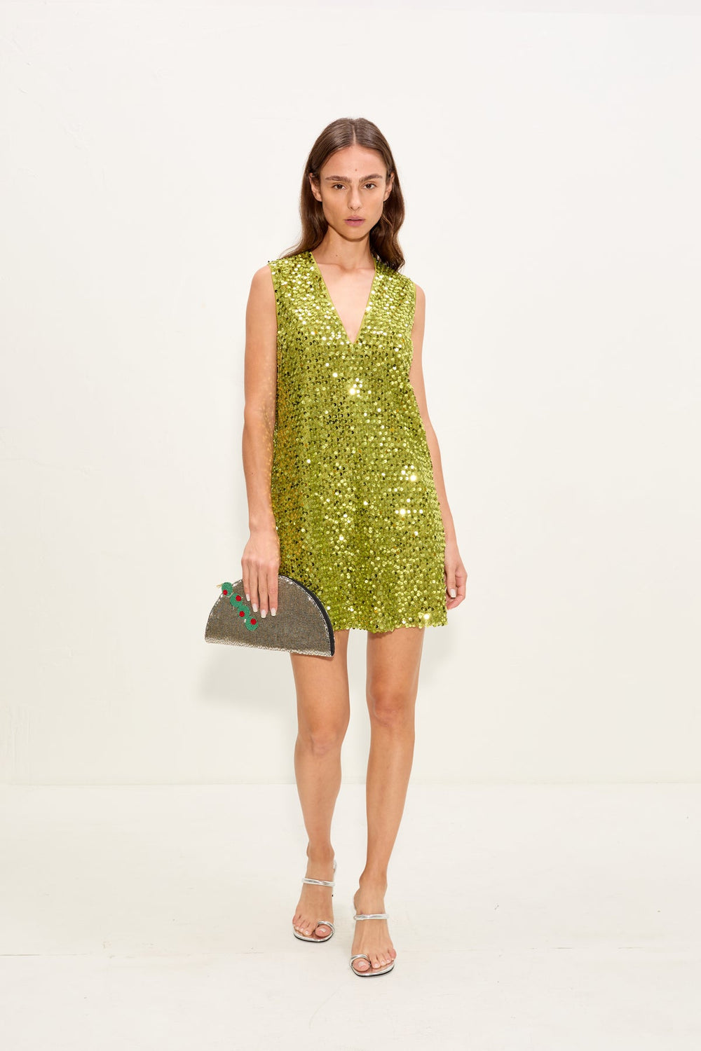 Fountain Sequin Dress - Metallic Pear