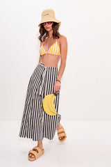 Lima Poplin Pant - Black/White Stripe