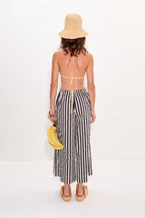 Lima Poplin Pant - Black/White Stripe