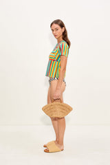 Kini Striped Tee - Vibrant Multi Stripe