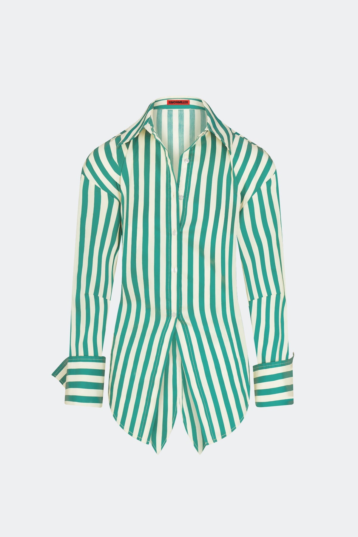 Loch Poplin Button Up - Teal/Cream Stripe