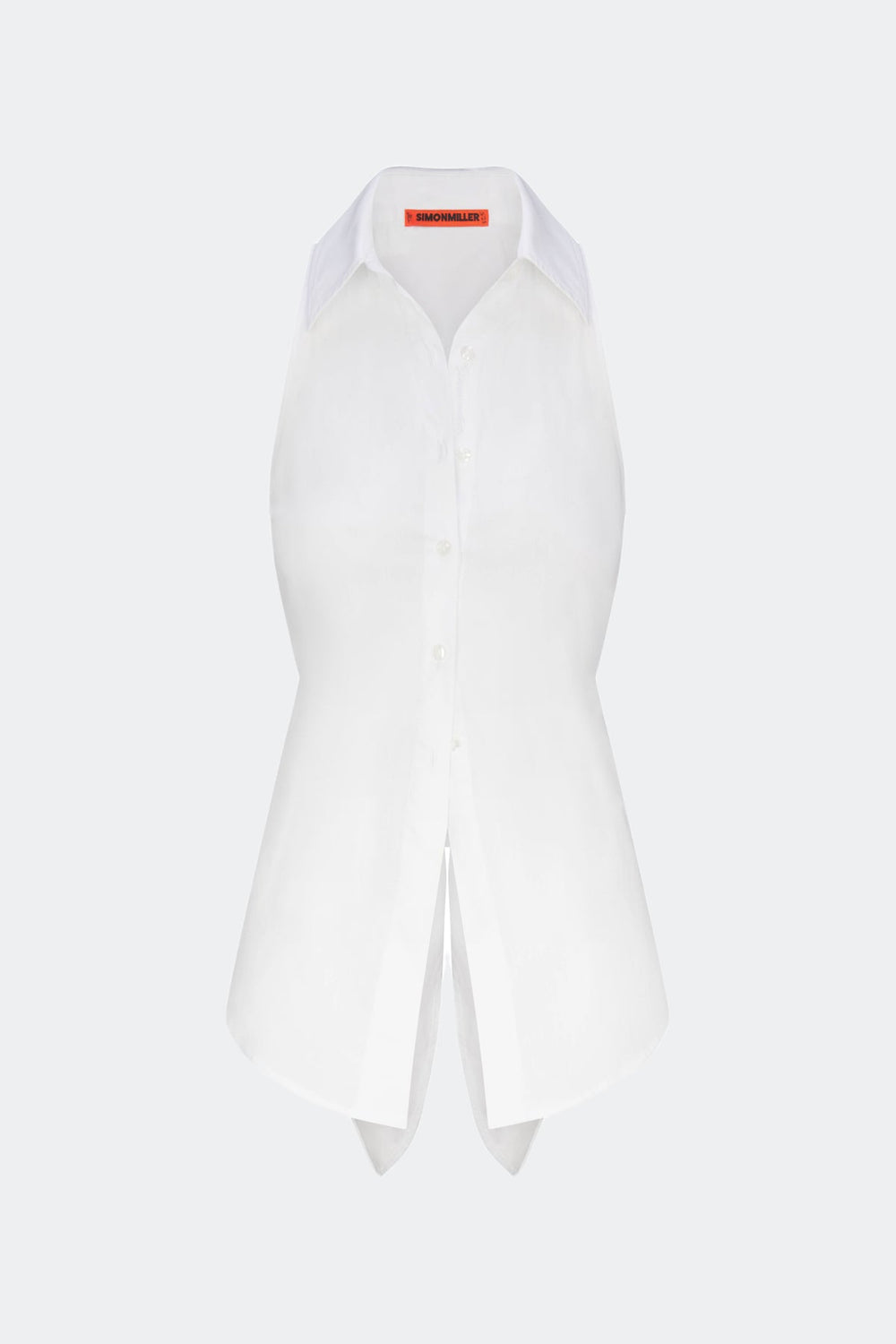 Loch Sleeveless Poplin Button Up - MACADAMIA