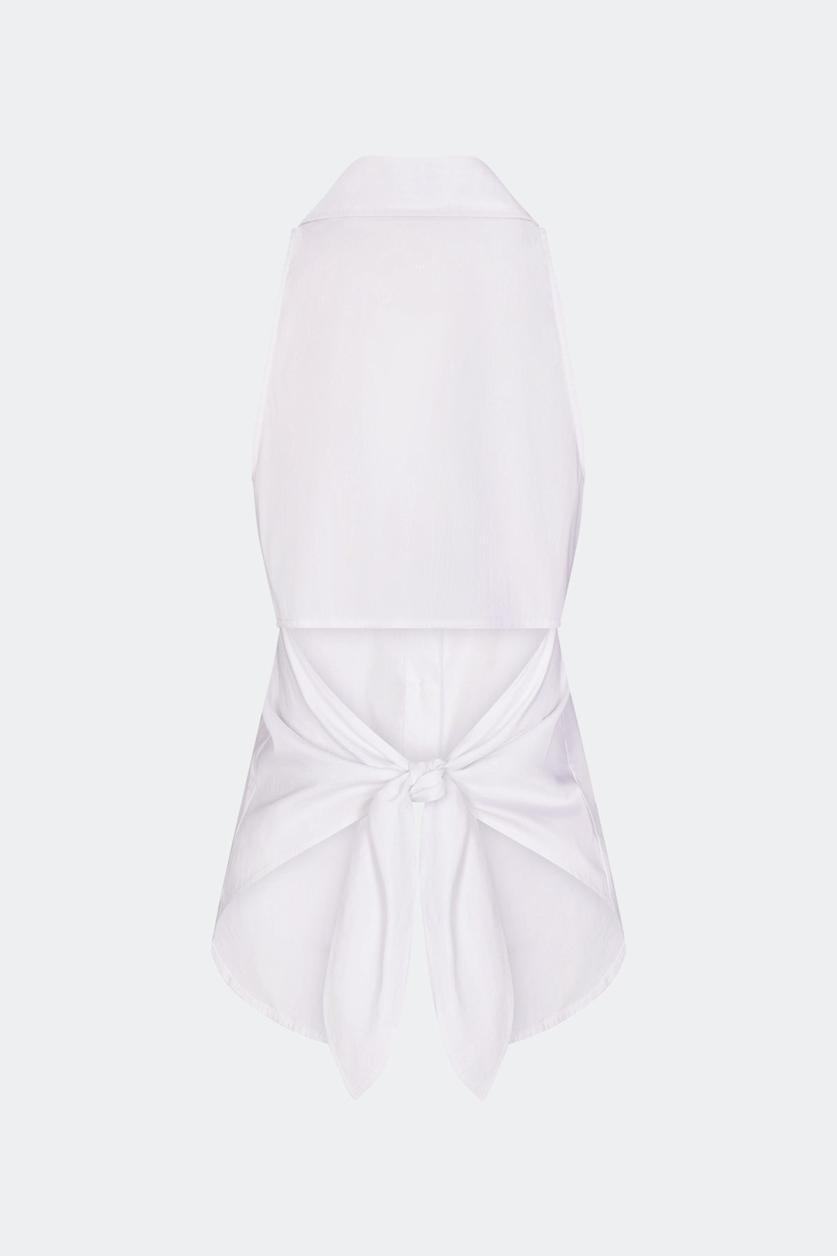 Loch Sleeveless Poplin Button Up - MACADAMIA