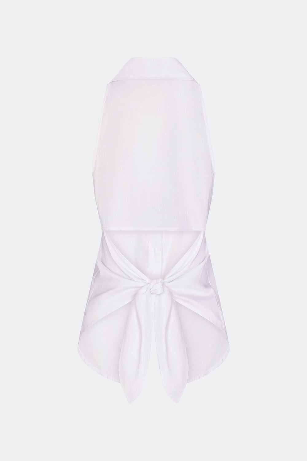 Loch Sleeveless Poplin Button Up - MACADAMIA