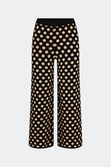 Jabber Knit Pant - Black/Tan Polka Dot