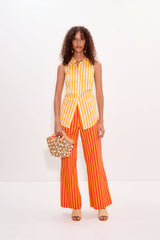 Pia Poplin Pant - Fruit Punch Stripe