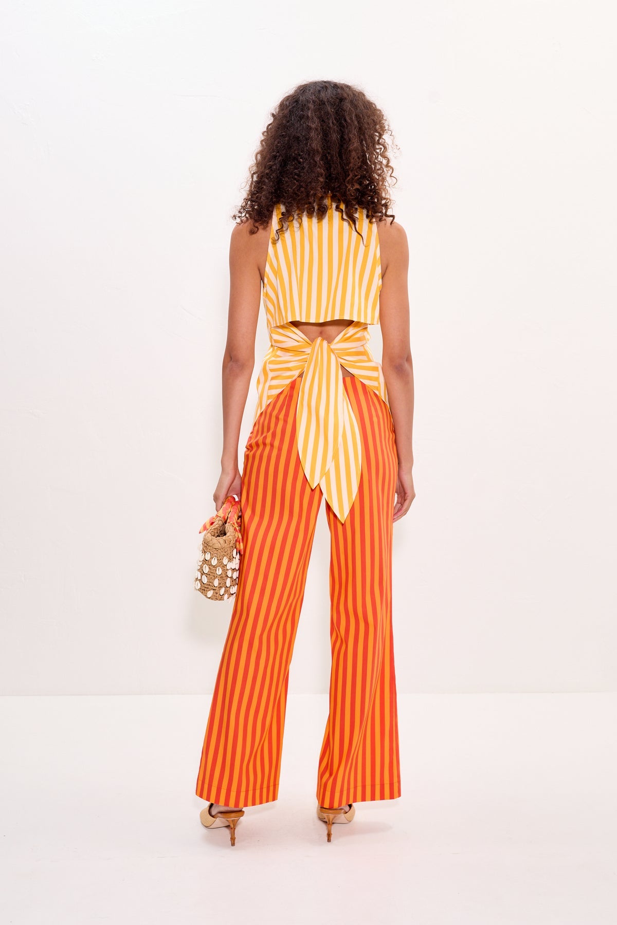 Pia Poplin Pant - Fruit Punch Stripe
