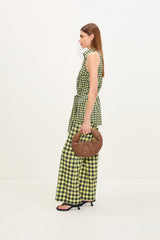 Pia Poplin Pant - Peridot/Ebony Gingham