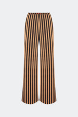 Pia Poplin Pant - Black/Tan Stripe