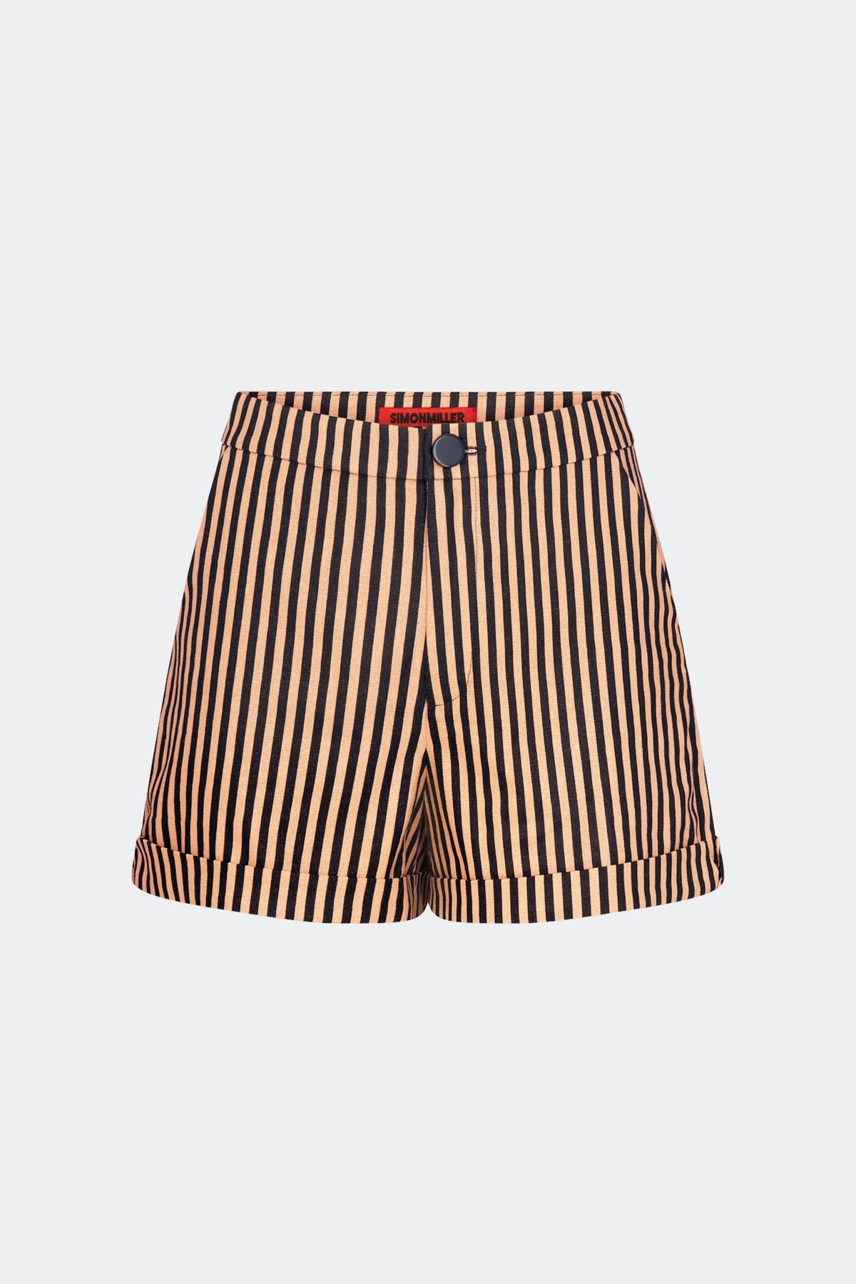 Como Linen Shorts - Black/Tan Stripe