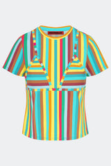 Kini Striped Tee - Vibrant Multi Stripe