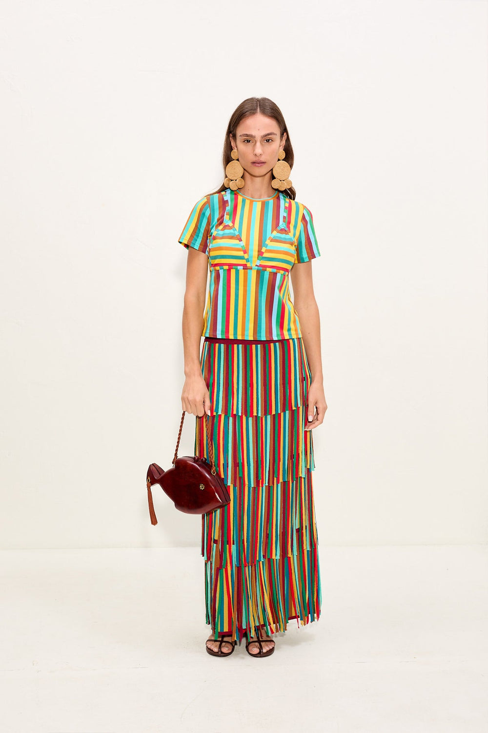 Kini Striped Tee - Vibrant Multi Stripe