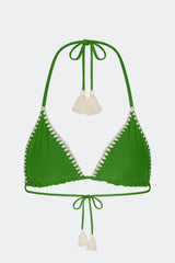 Bwai Embroidered Bikini Top - Grass Green