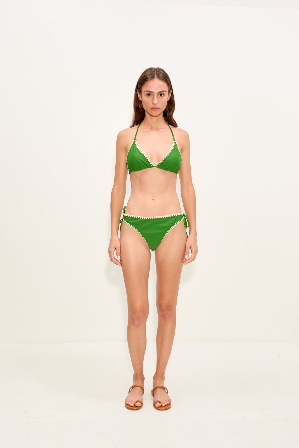 Bwai Embroidered Bikini Top - Grass Green