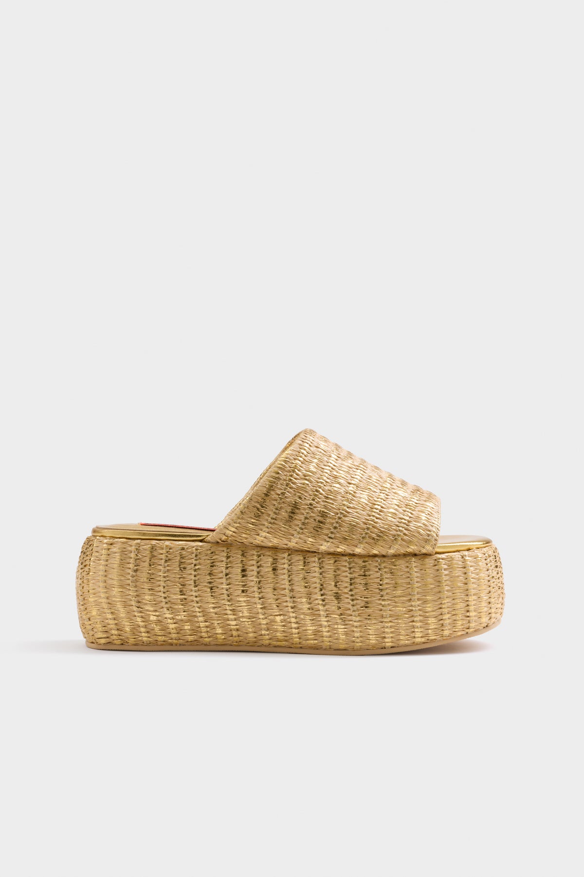 Metallic Raffia Cloudy Platform - GOLD/NATURAL