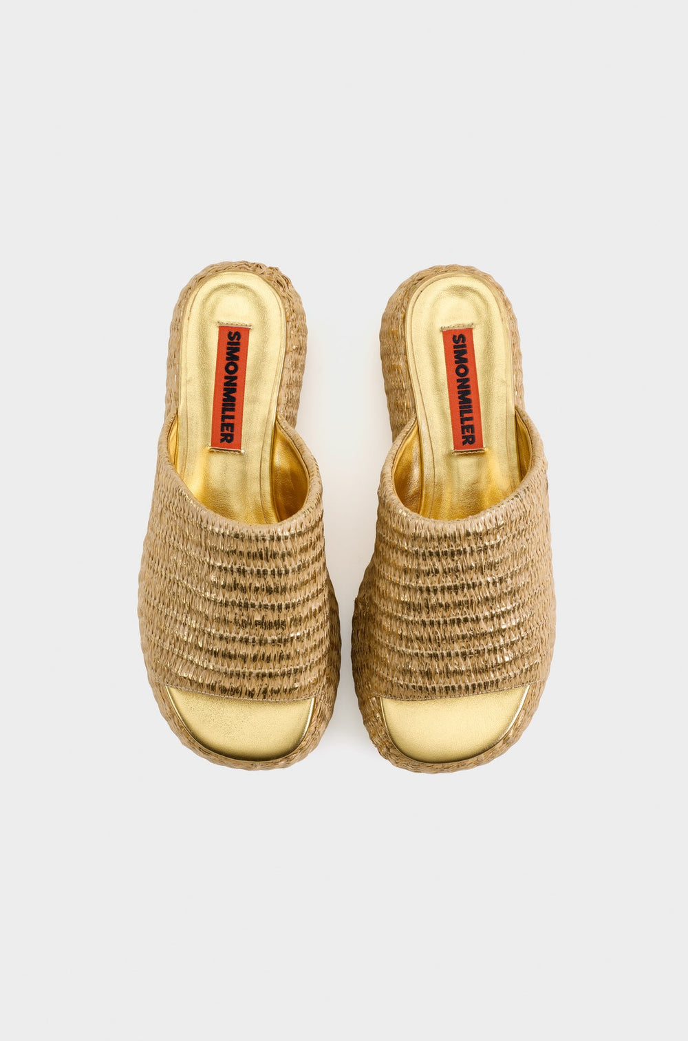 Metallic Raffia Cloudy Platform - GOLD/NATURAL