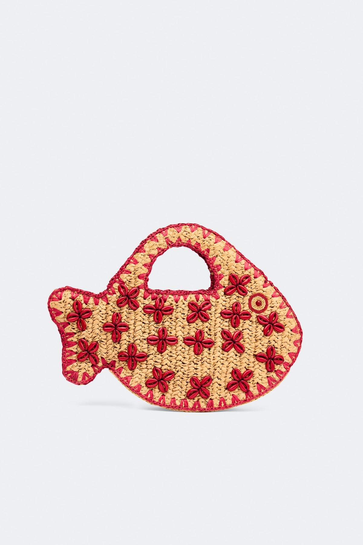 Puka Fish Bag - Natural/Burgundy