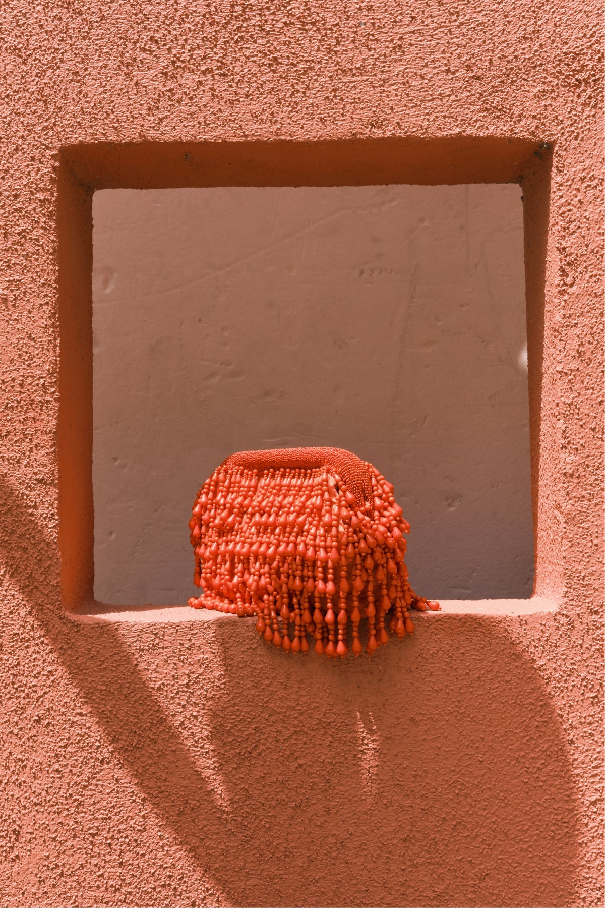 Beaded Drop Clutch - Orange