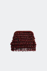 Beaded Drop Clutch - Chocolate