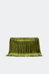 Tassel Boxy Clutch - Moss Green