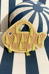 Tassel Fish Bag - Natural/Lime