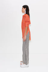 Pia Poplin Pant - BLACK/WHITE STRIPE