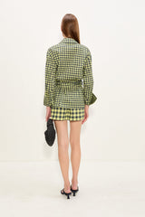 Syd Poplin Short - Peridot/Ebony Gingham