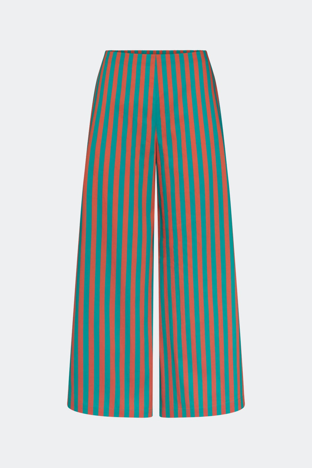 Toni Poplin Pant - Teal/Brick Stripe