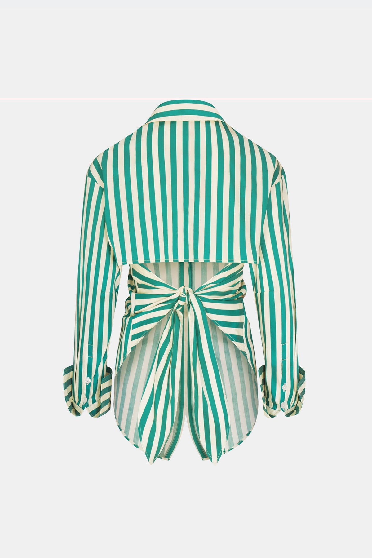 Loch Poplin Button Up - Teal/Cream Stripe