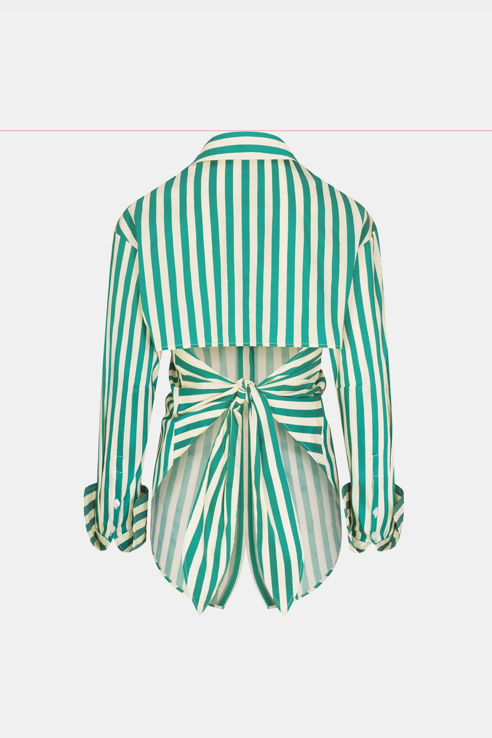 Loch Poplin Button Up - Teal/Cream Stripe