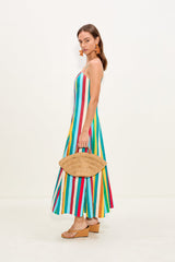 Astrid Poplin Dress - Vibrant Multi Stripe