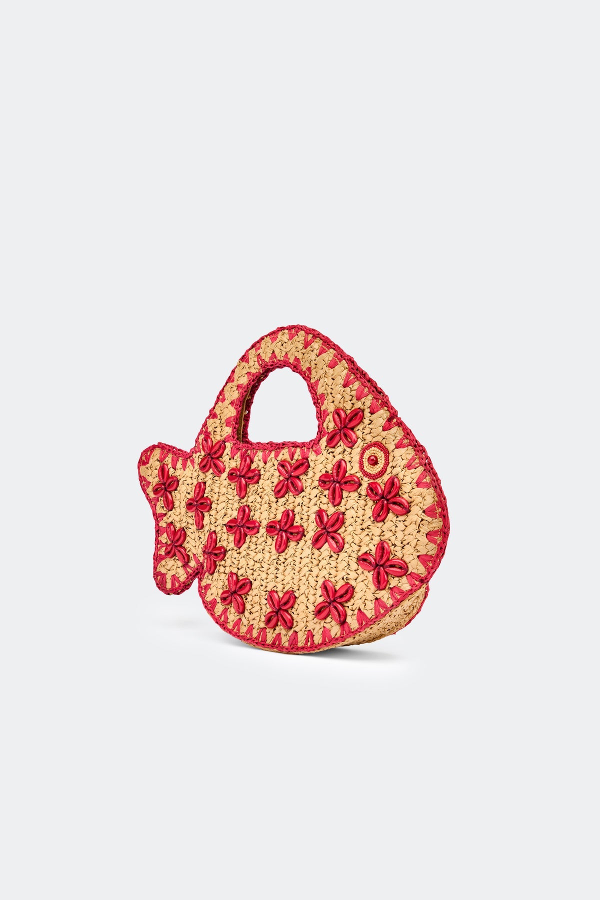 Puka Fish Bag - Natural/Burgundy