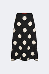 Zorah Crochet Skirt - Black/Macadamia Polka Dot