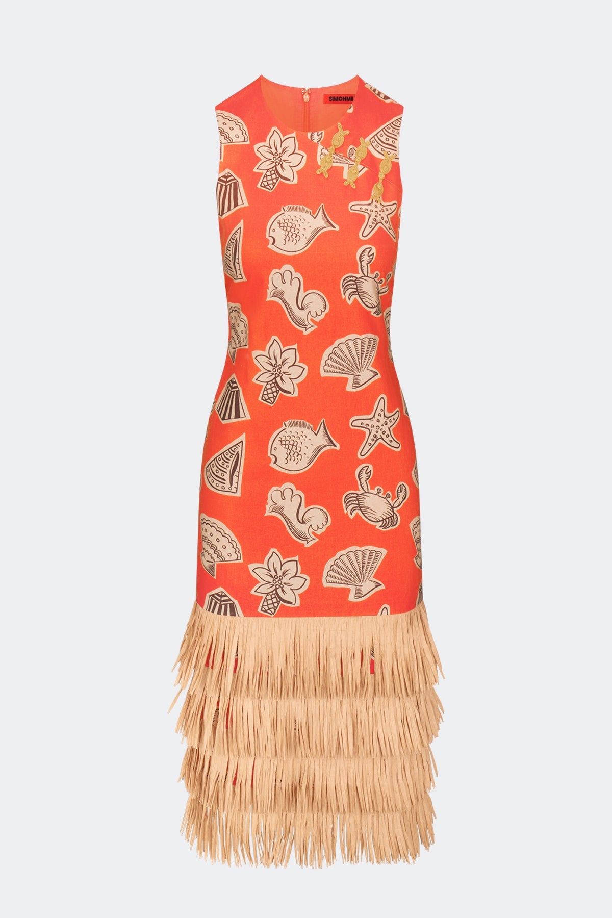 Jooni Linen Dress - Playful Sea Print