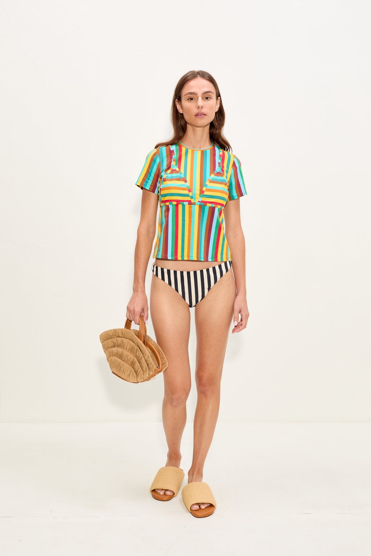 Bwai Bikini Bottom - Black/White Stripe