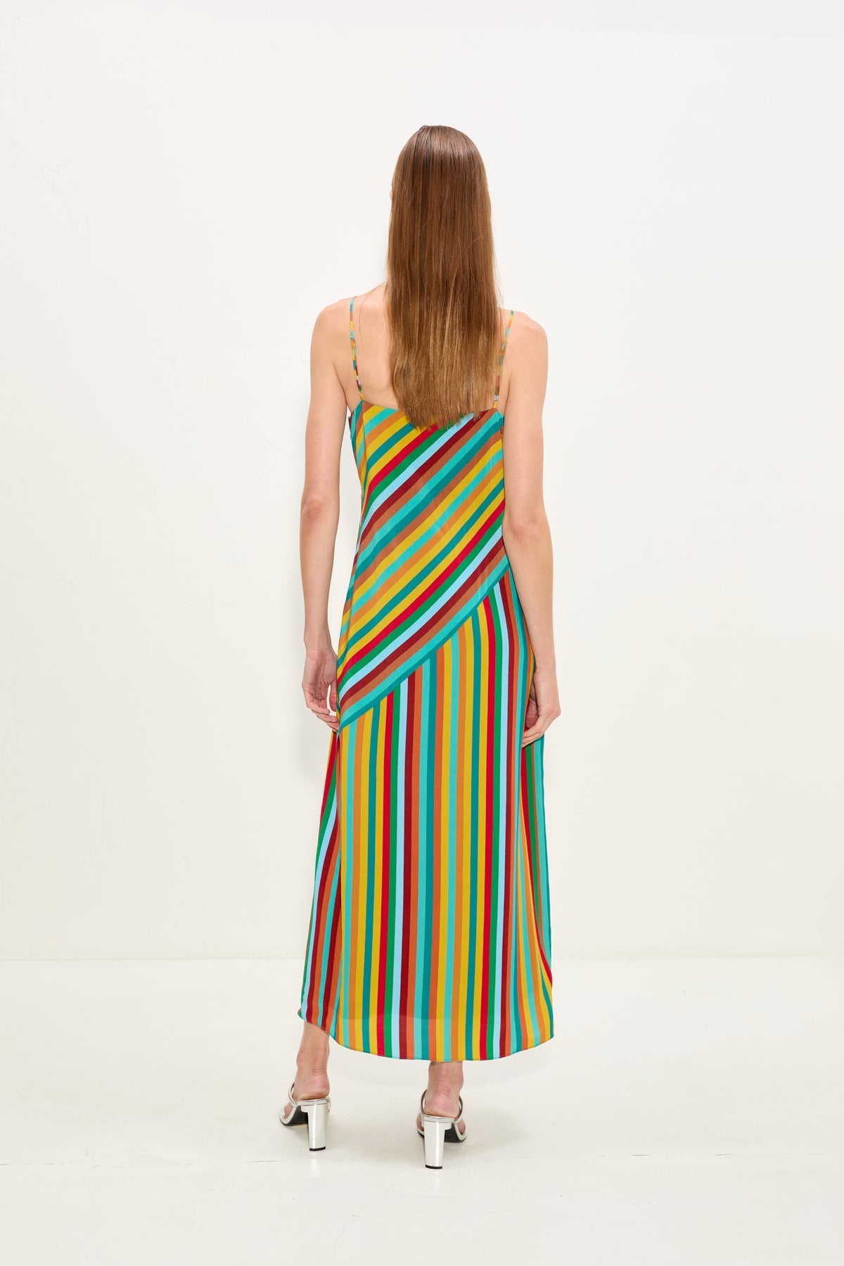 Maude Crepe Dress - Vibrant Multi Stripe