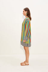 Diaz Mini Dress - Vibrant Multi Stripe