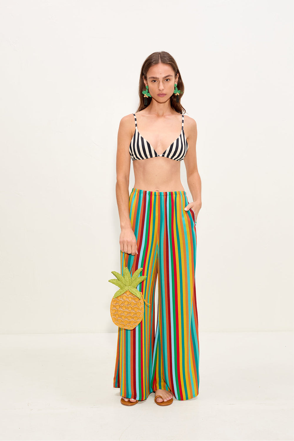 Bwai Bikini Top - Black/White Stripe
