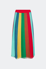 Alita Knit Skirt - Vibrant Multi Stripe