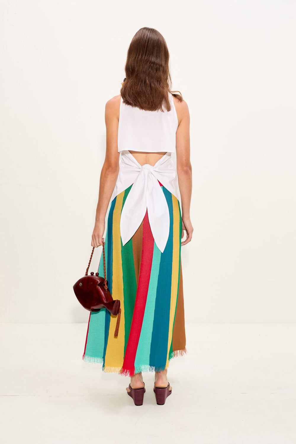 Alita Knit Skirt - Vibrant Multi Stripe