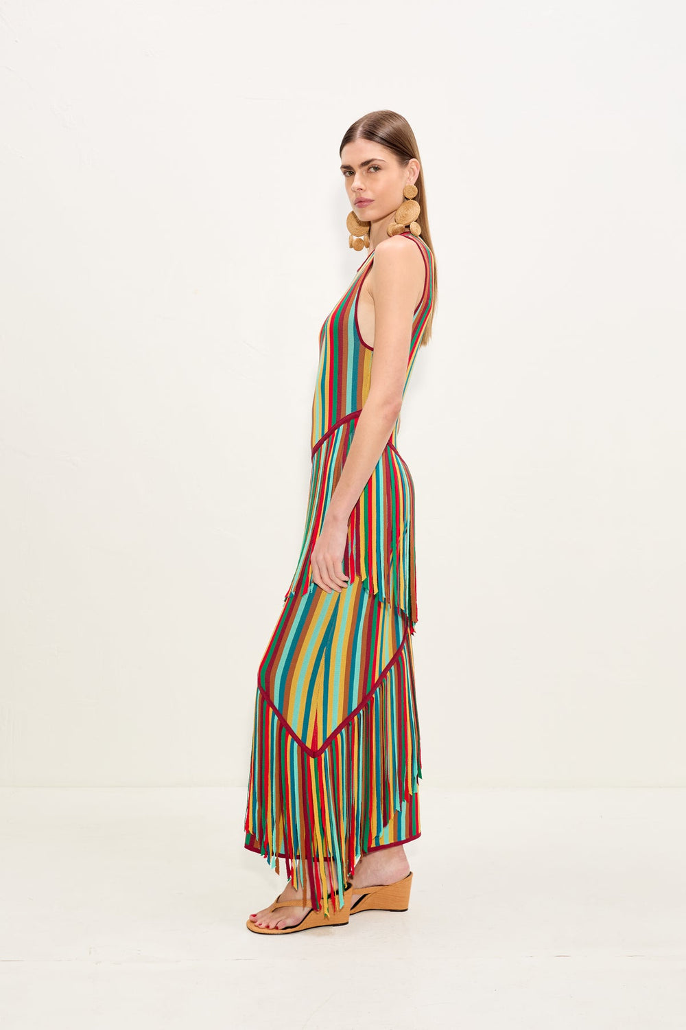 Spiral Knit Dress - Vibrant Multi Stripe