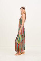 Spiral Knit Dress - Vibrant Multi Stripe