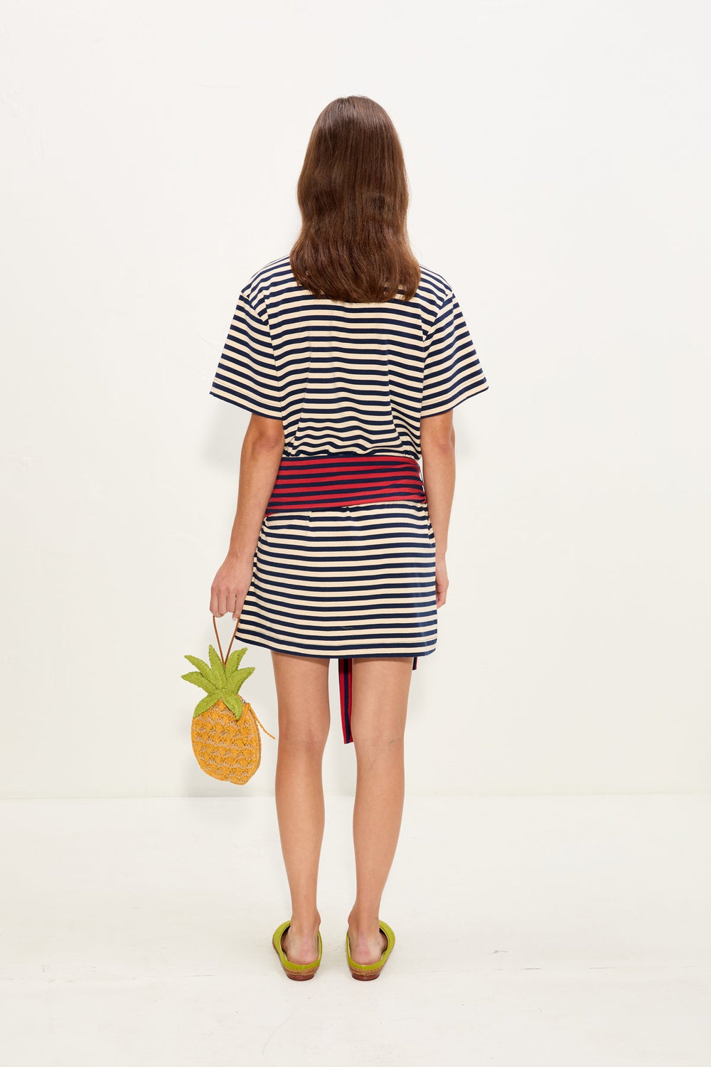 Lottie T-Shirt Dress - Navy Stripe Combo