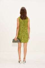 Fountain Sequin Dress - Metallic Pear