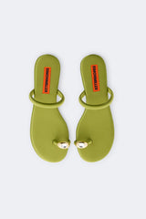 Pipe Sandal - Moss Green/Clear