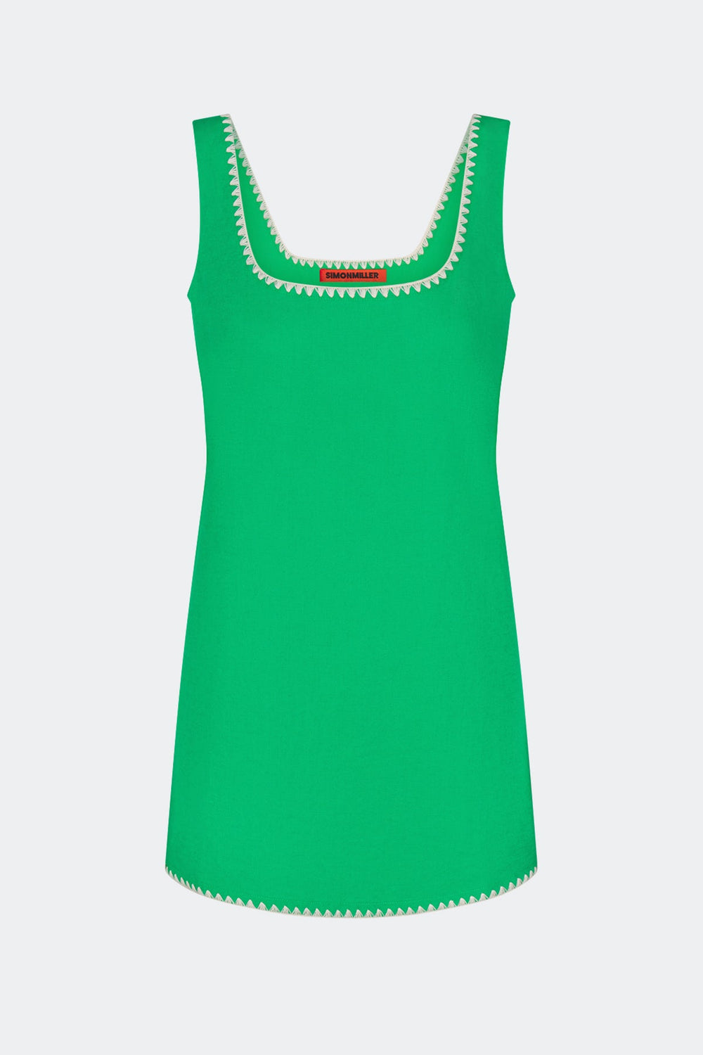 Sahara Embroidered Linen Dress - Grass Green
